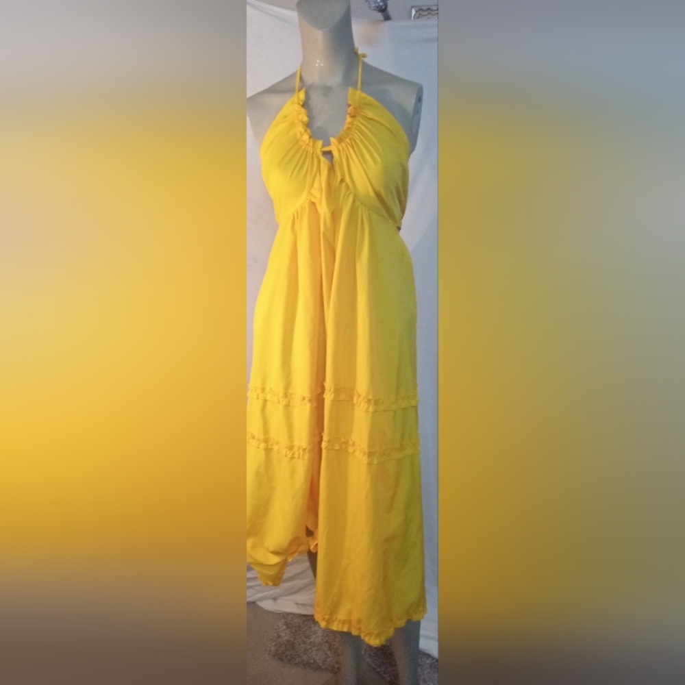 Yellow Halter Maxi Dress